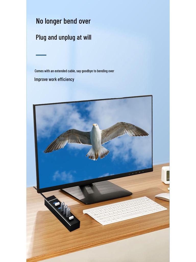 USB 3.0 High-Speed Multi-Port Hub for Laptops & Desktops