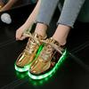 Spring and Autumn New High Quality Men's Sneakers Colorful LED Lighting Charging Couple Style Dance Shoes Zapatos Para Hombres
