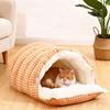 Thiened Warm Winter House Semi-Closed Dog House Detachable Waable Pet Mat Se Feeling Pet Bed for S And Dogs