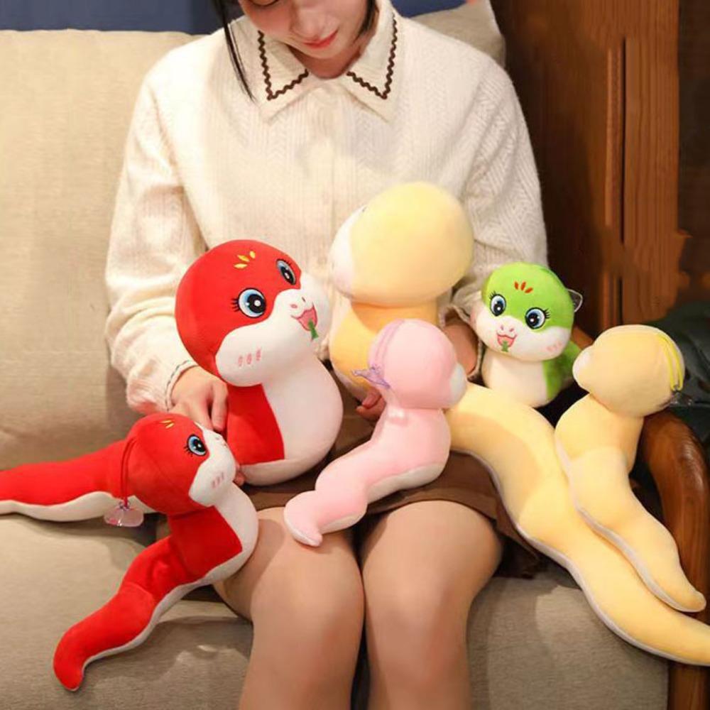 

Long Tail Snake Year Mascot Toy Big Eyes Lucky Snake Doll Plushies Snake Year Plush Toy Girls Toys жёлтый