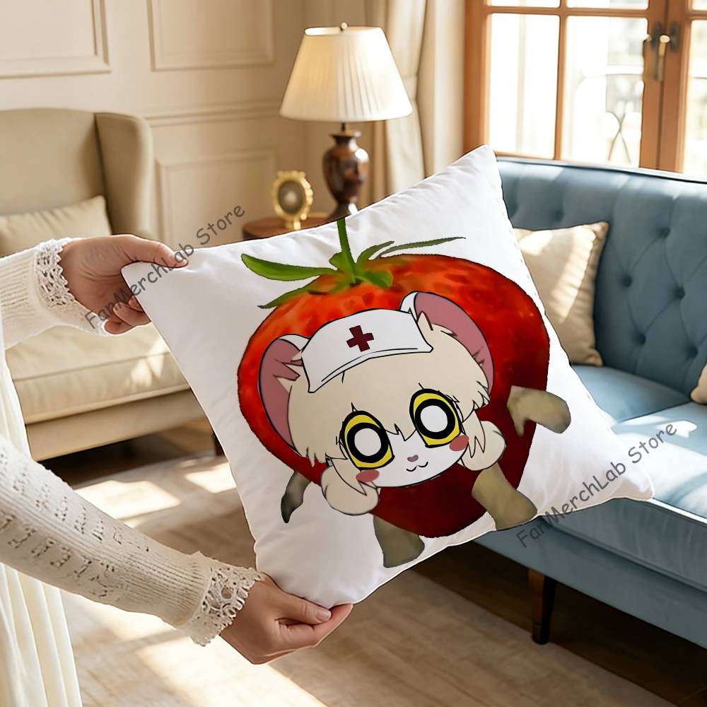 Lorna TTerribleS Mouse Anime Anime Pillow Case Antidustmite Pillowcase Invisible zipper silky short plush Sofa cushion cover