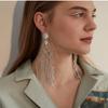 Strasssteine Accessoires, Modische Netz-Quastenohrringe, Übertriebene Luxusohrringe Damenohrringe