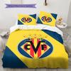 Juego de Colcha y Funda de Almohada con Logo del Villarreal CF Decoración del Hogar Regalo de Cumpleaños (1 * funda nórdica + 2 * fundas de almohada, sin núcleo)