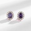 Super Flash Trend Purple Zircon Jewelry Set: Bracelet, Earrings, Necklace, Ring - Luxurious Light Style