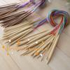 18Pcs/Set Circular Bamboo Knitting Needles Set 2-10mm Wooden Knitting Needles with Colorful Plastic Tube Knitting Needle Craft