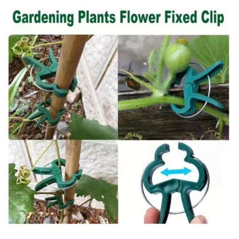 New 50Pcs Plant Fixed Clips Reusable Garden Greenhouse Clamp Bracket for Fixed Plants Vine Flower Seedling Stem Support Tools
