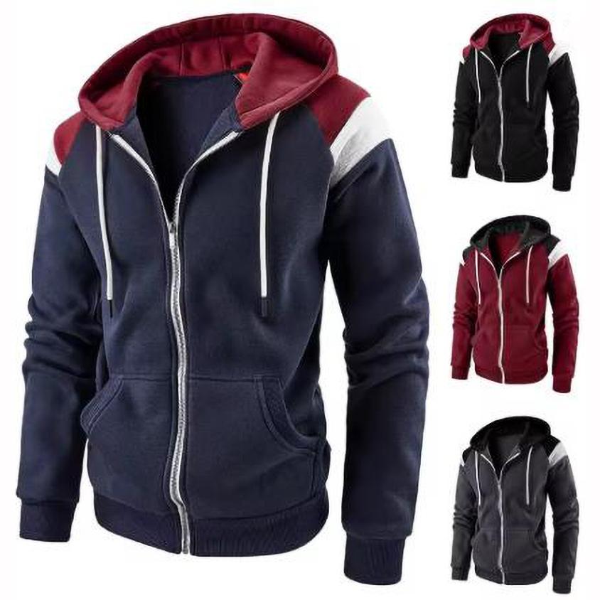 Men's Hoodie Casual Winter Apparel Hoodies Sweatshirts Casual Sports Cardigan Long Sleeved Zipper Men
