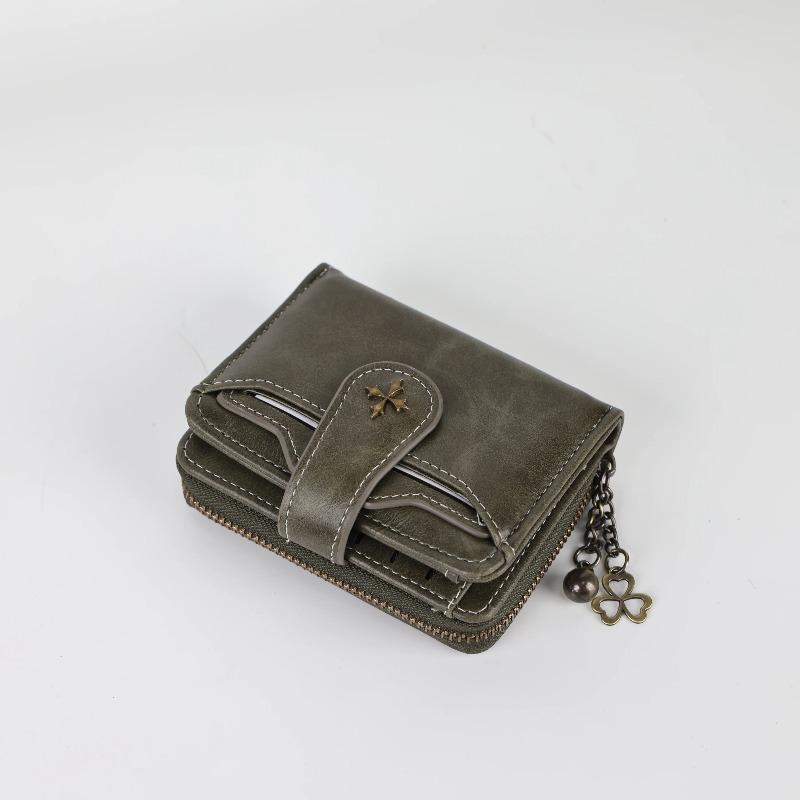 Women's short European and American fashi buckle wallet zipper coin purse