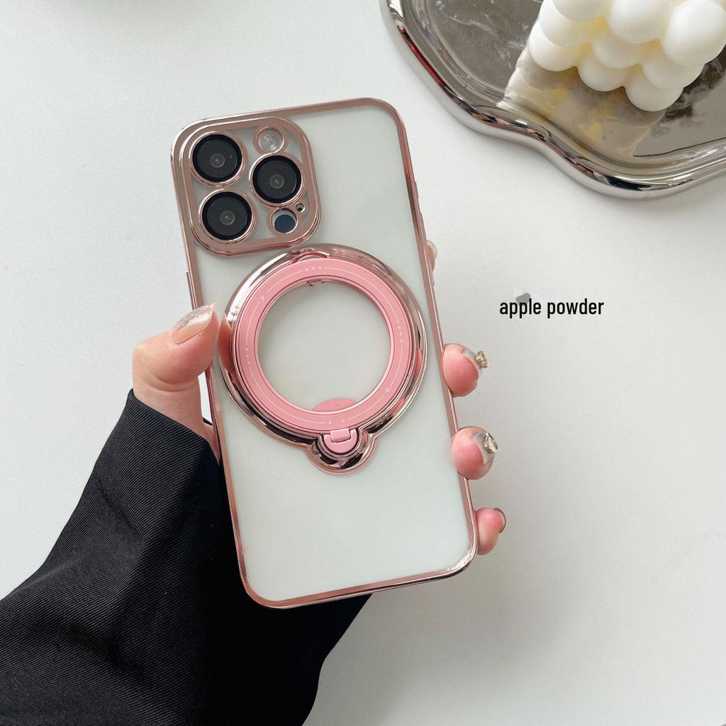 Magnetic Bracket for Apple 15 Mobile Phone Case Lens Film iPhone 13/14 ProMax Soft Shell Tide, Transparent Design