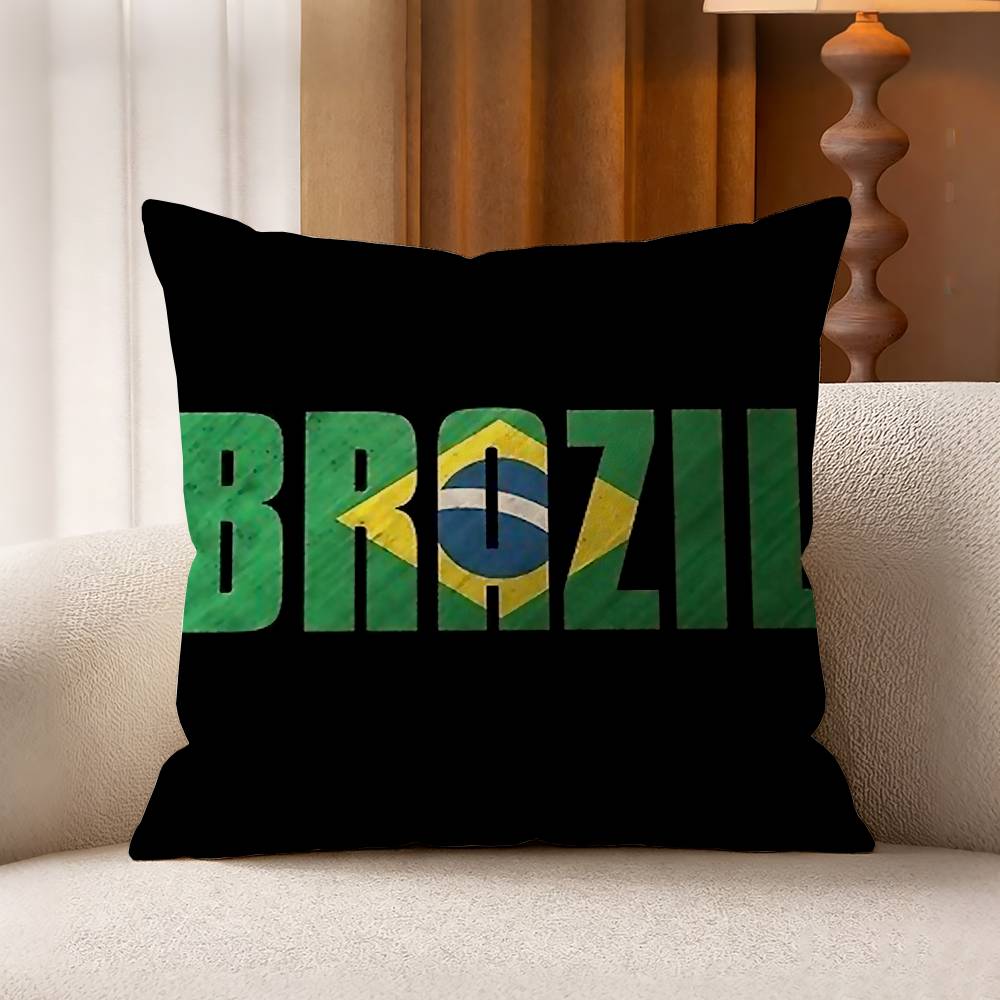 BBrazil FFlag Cotton Linen Square Pillow Covers Home Decor Gifts