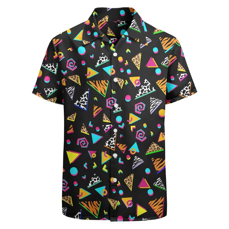 Summer Men's Holiday Lapel Camisa Fruit 3d Print Harajuku Hawaiian Shirts Fashion Unisex Clothes Beach Short Sleeve Blouses Tops