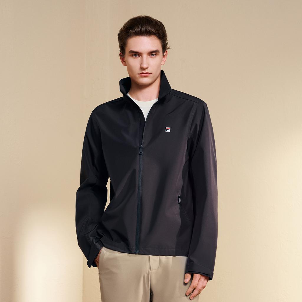 Fila Heritage Stand Collar Jacket Fashion Simple Classic Retro Casual Versatile Loose Jacket Men Jackets Legendary-Blue F51M638501FNV