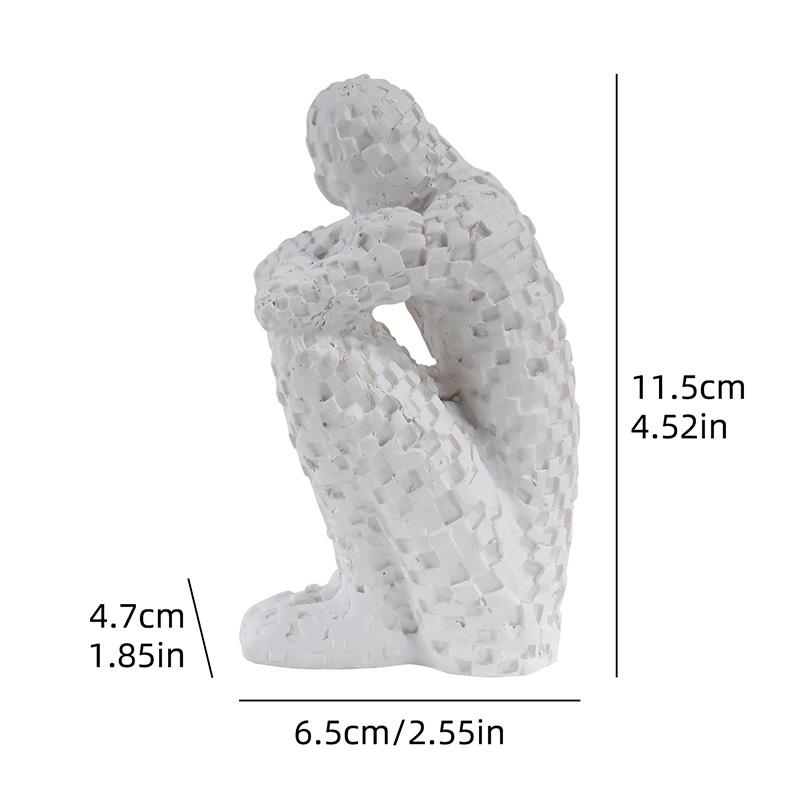 1 adet Modern Minimalist Mozaik Figür Reçine Dekor Ev Oturma Odası, Çalışma Odası ve Ofis İçin