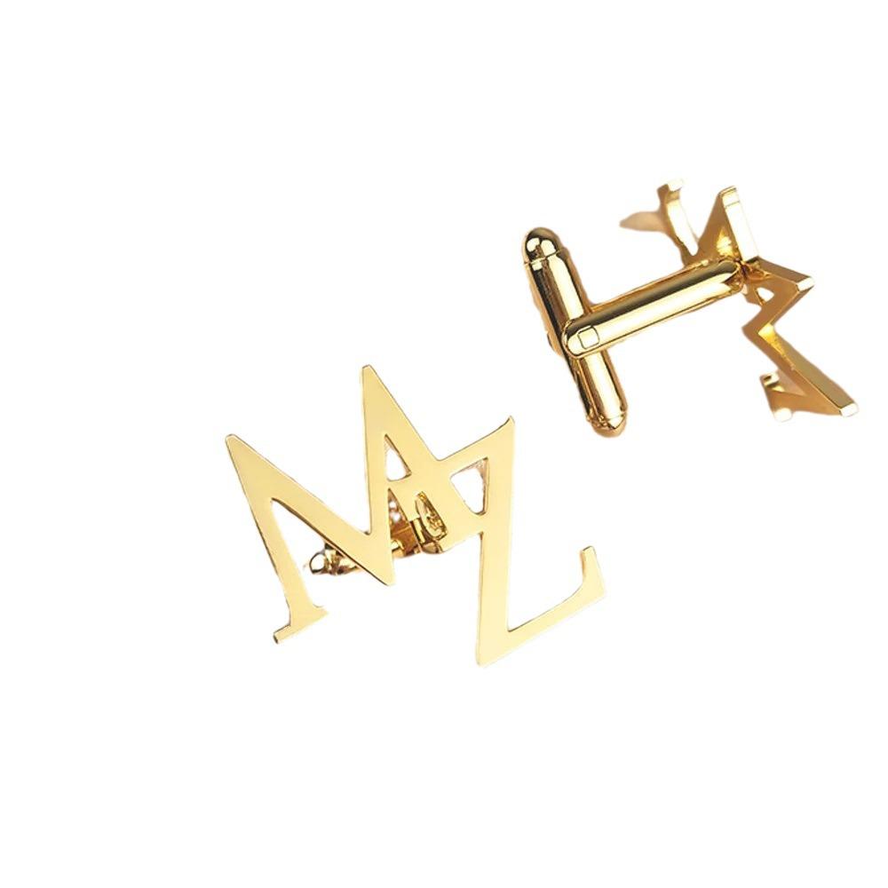 Custom Double-Letter Cufflinks for Men's French Shirts - Groom Wedding Accessory