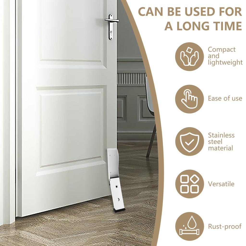 2Pcs Door Stoppers Stainless Steel Practical Kick Down Door Stop  door hardware Door close prevention Door stop door closer