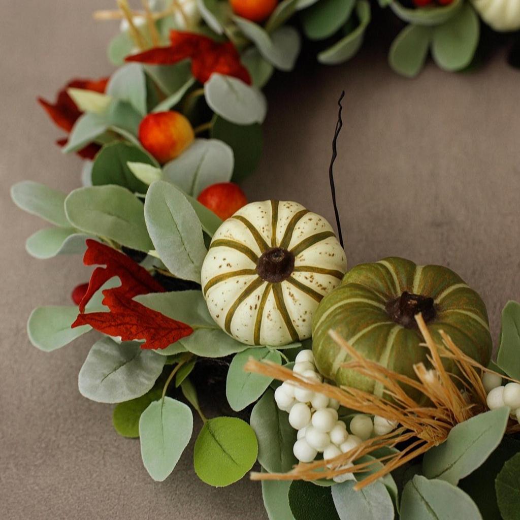 Autumn Garland with Pumpkins Vivid Fall Lifelike for Thanksgiving