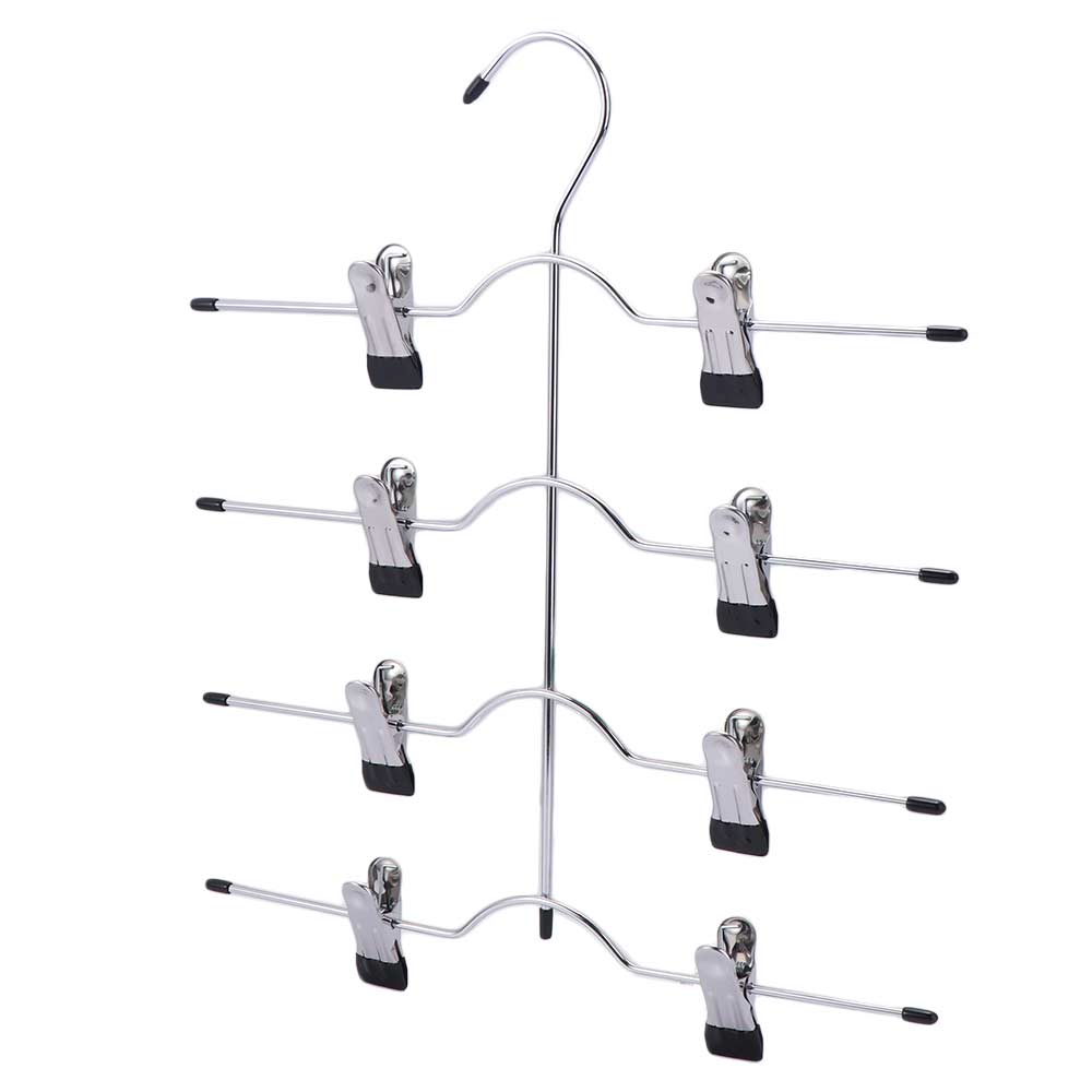 Multilayer Space Saving Storage Organizer Stainless Steel Trousers Clip Holder Racks Hangers
