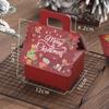 10pcs Christmas Cookie Snack Bag Kraft Paper Packing Box Creative Candy Gift Boxes  for Xmas Party