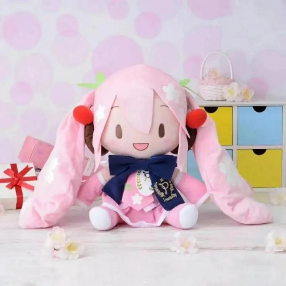 32Cm Kawaii Hatsune Miku Plush Doll Anime New Bow Miku Preciality Plush Pillow Sofa Ornaments Birthday Present Room Decoration