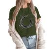 Women's Fashion Casual Printed Short Sleeve Round Neck Pullover Tops