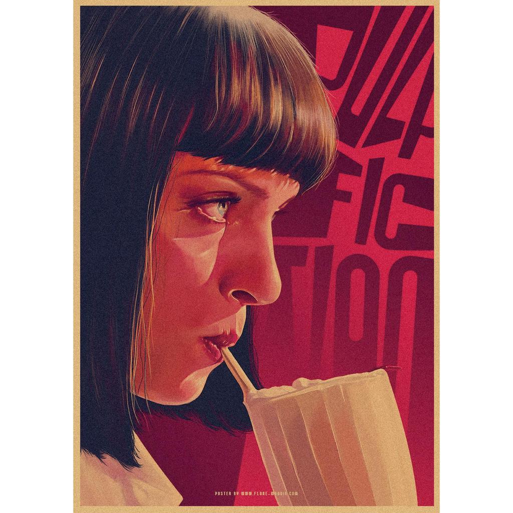 Pulp Fiction Retro Kraft Paper Poster - Classic Bar Wall Decoration