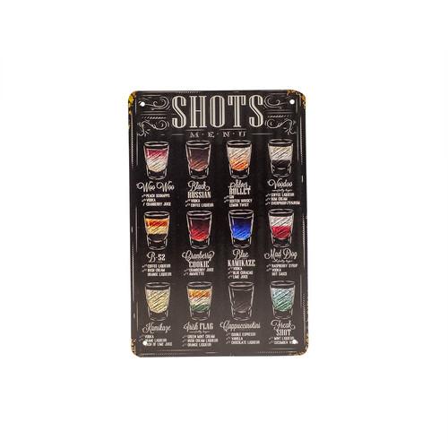 

Retro Metal Alcohol Liquor Shot Cocktail Recipes Menu Wall Sign Home Bar DecorAluminum 20x30cm（7.8x11.8inch）