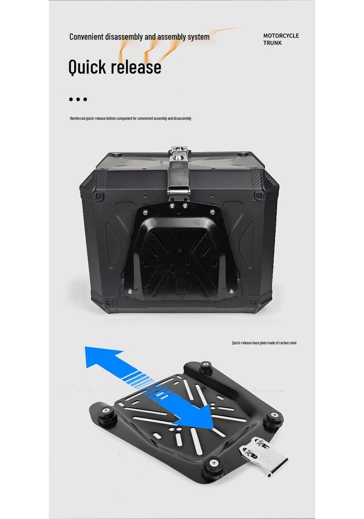 High-Capacity Quick Release Rear Scooter Trunk - Durable Tail Box for Electric Vehicles and Takeaway Storage