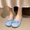 Women's Summer Outdoor Wear 2026 New Style with Flat Bottom Large Bow Soft Bottom Baotou Half Slippers