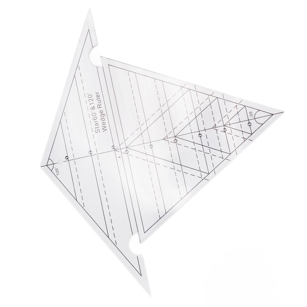 Nähkeil Lineal 60 Grad und 120 Grad Acryl Transparent Präzise Skala Wiederverwendbar Quilten