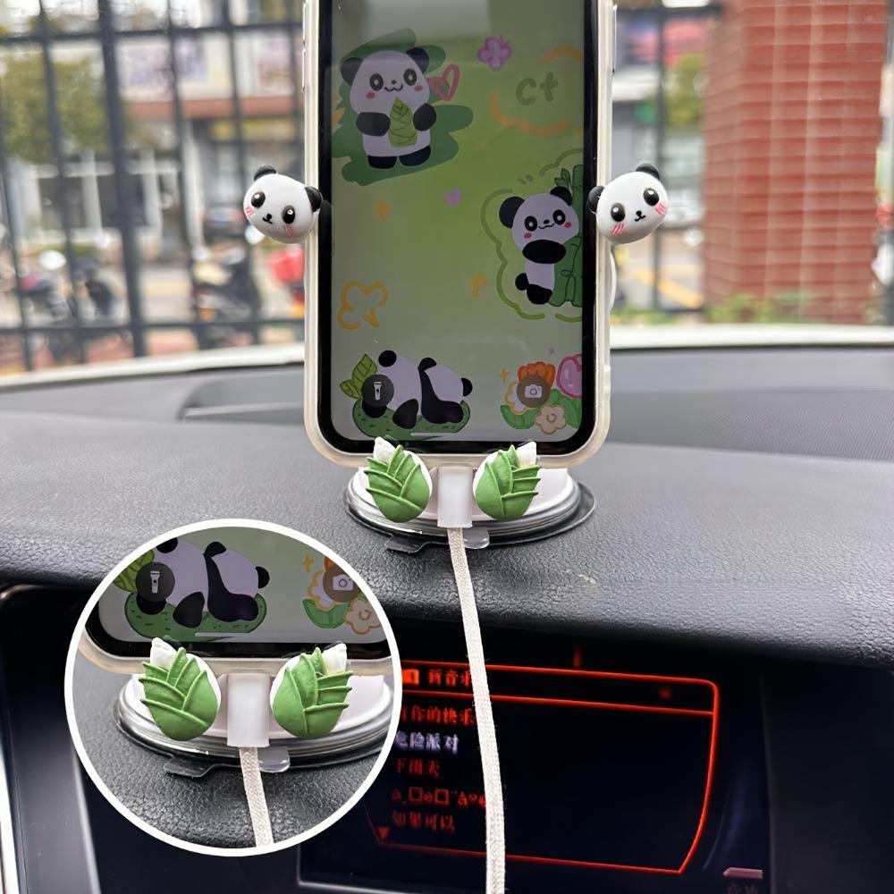 Panda Cute Suction Cup Phone Mount 360° Adjustable Car Phone Holder Pocket Size Foldable Car Mount Cell Phone Holders For Iphone