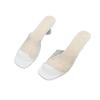Transparent Slippers Women's High Heels 2025 New Summer Niche Design Sense One Word with Crystal Thick Heel Sandals