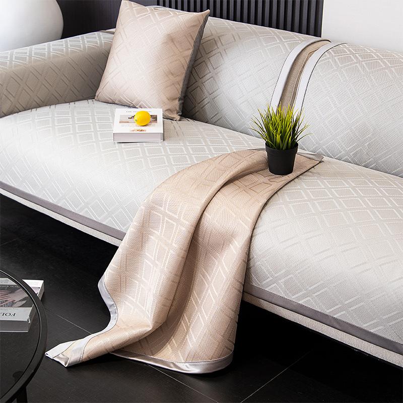 Summer Ice Silk Sofa Cushion Non-Slip Mat Cushion Modern Simple Sofa Cover High-End Leather Sofa Cushion