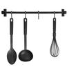 Kitchen Utensil Rail Hanger Metal Black Hooks Utensil Holder
