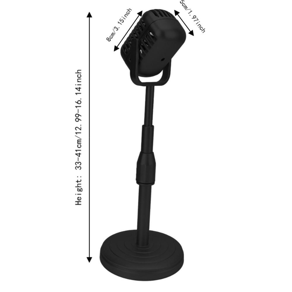Height Adjustable Simulation Microphone Set Sturdy Base Vintage Microphone Prop Photography