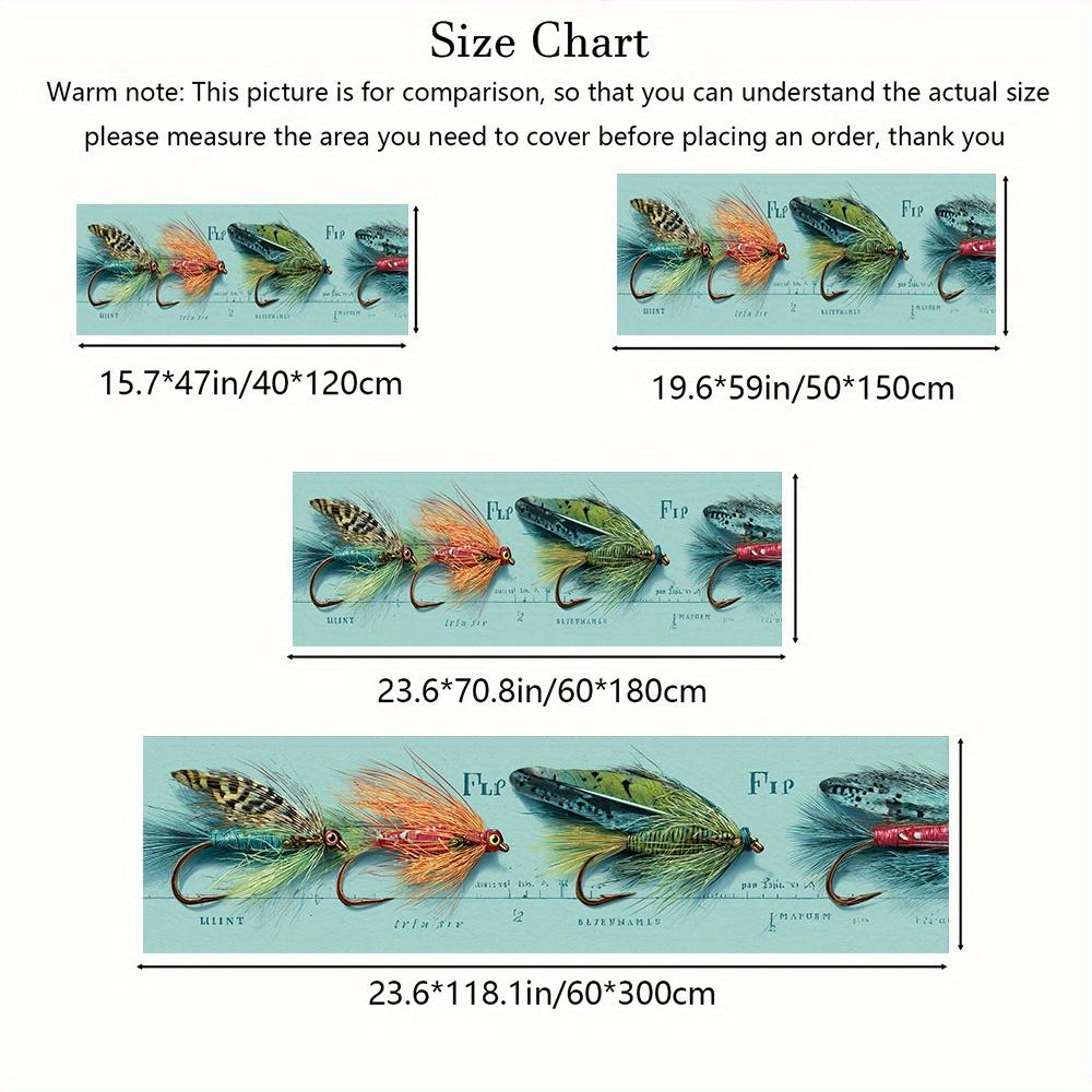1Pcs Modern Minimalist Colorful Feather Fish Non-Slip Washable Area Rug Runner for Entryway, Living Room, Bedroom & Patio