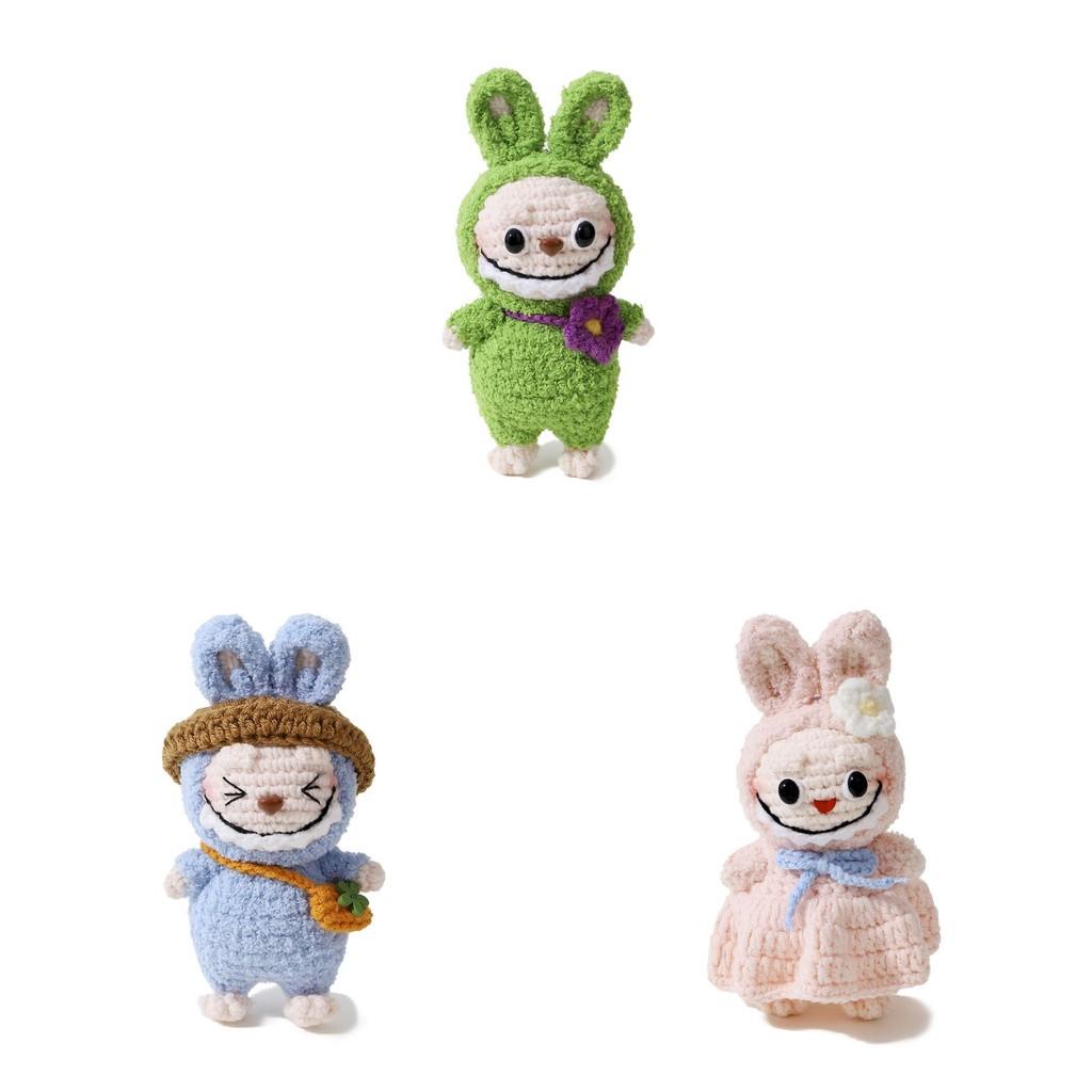 Toys Knitted Animal Stuffed Doll Macaron Color Decoration Gifts Kids