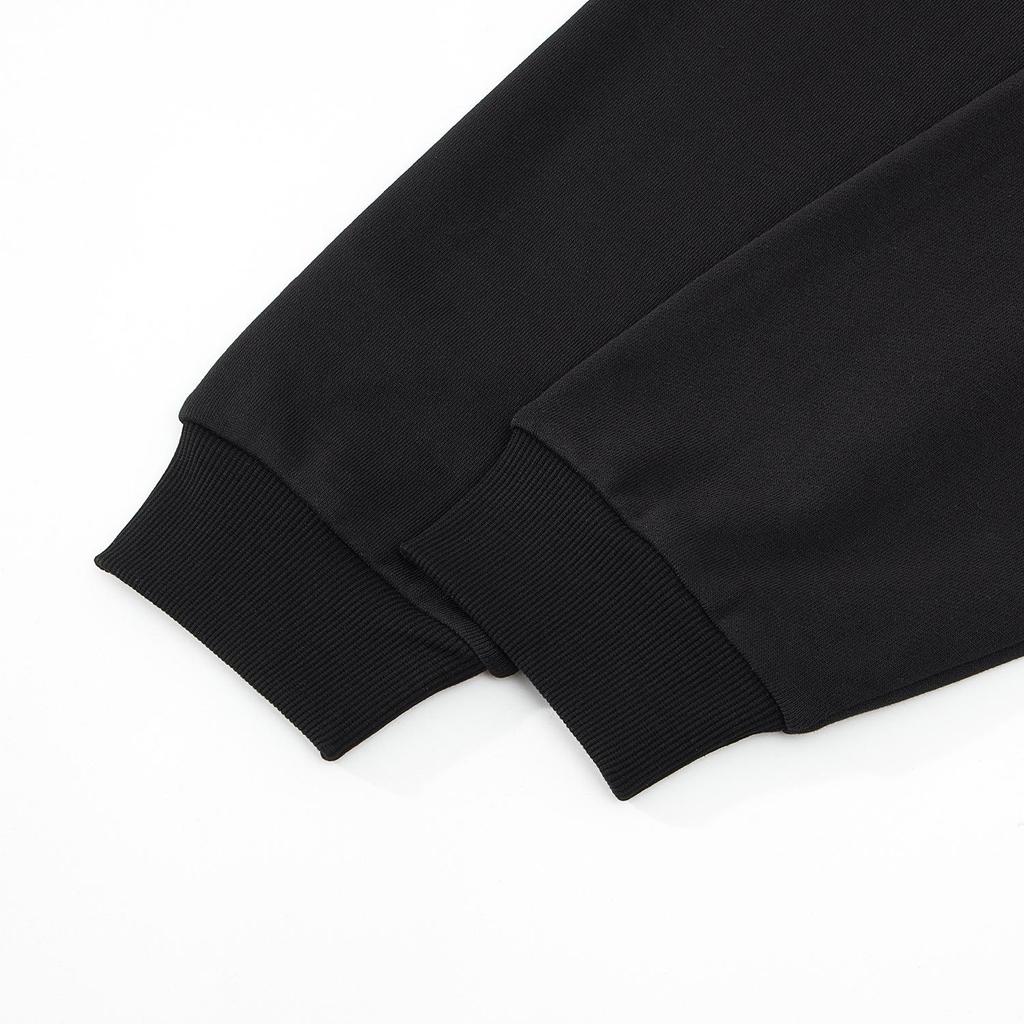 Men's Dunhuang Print Heavyweight Black Hoodie, Long Sleeve, Pure Cotton, 380G, Autumn/Winter.