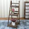 Foldable White Pine Wood Flower and Shoe Stand - Floor-Standing 4-Layer Multi-Use Rack