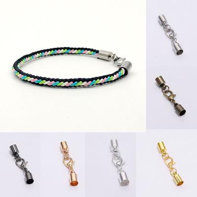 10 teile/los Extender Kette Runde Kabel Enden Kappen Lederband Armband Karabiner Haken