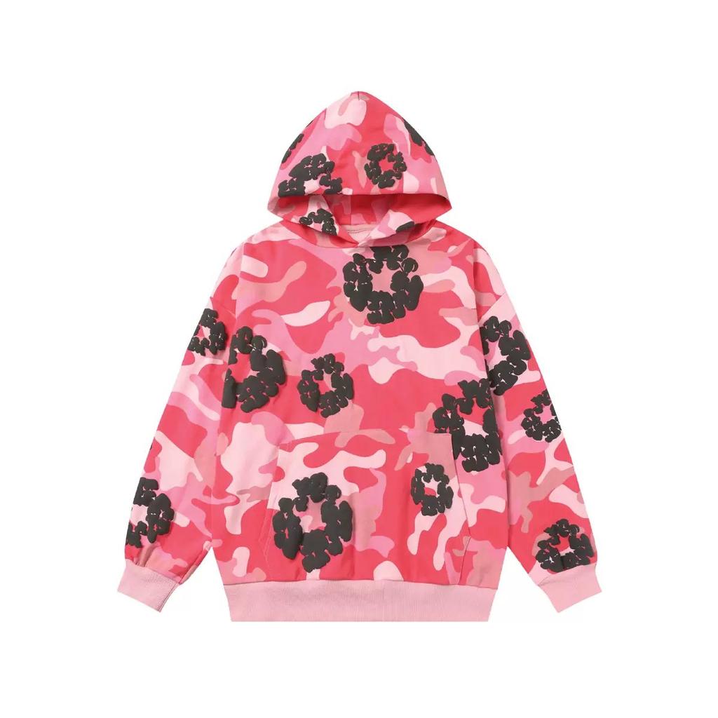 DRIPX Europe and America Fashion Loose Hoodie Foam Hooded Sweatshirts In Camouflage for Men and Women