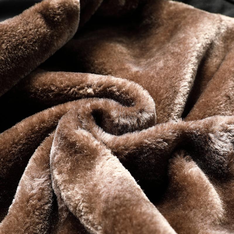 Fleece Thickened Jacket Men's Winter New Dad's Thermal Zipper Pocket Stand-up Collar Middle-aged and Elderly Coat Men