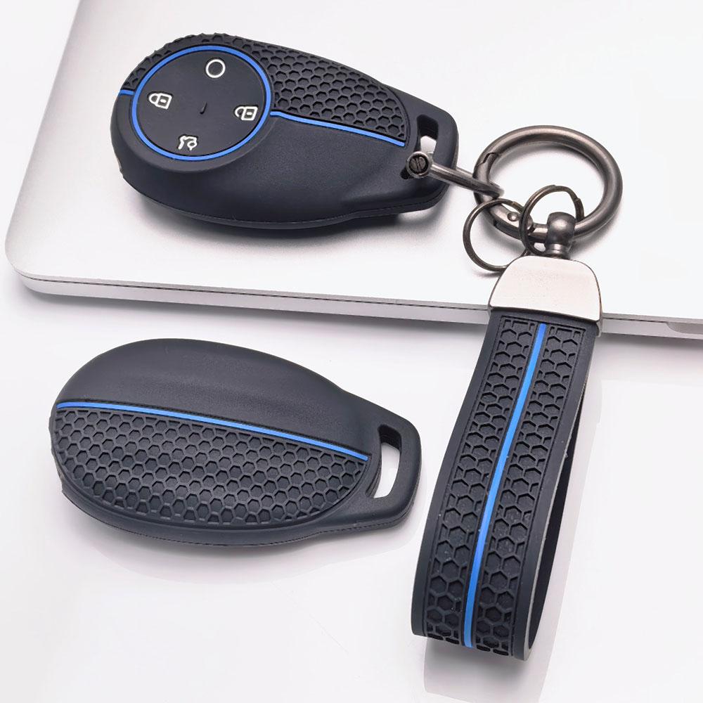 Premium Silicone Car Key Fob Cover For GAC AION S S Plus Y V LX Hyper With Keychain Soft Silicone Car Interior Accessories Anti-Scratch