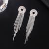 Foreign Trade Cross-Border Direct Supply Rhinestone Circle Tassel Earrings Full Simple Generous Spot E715