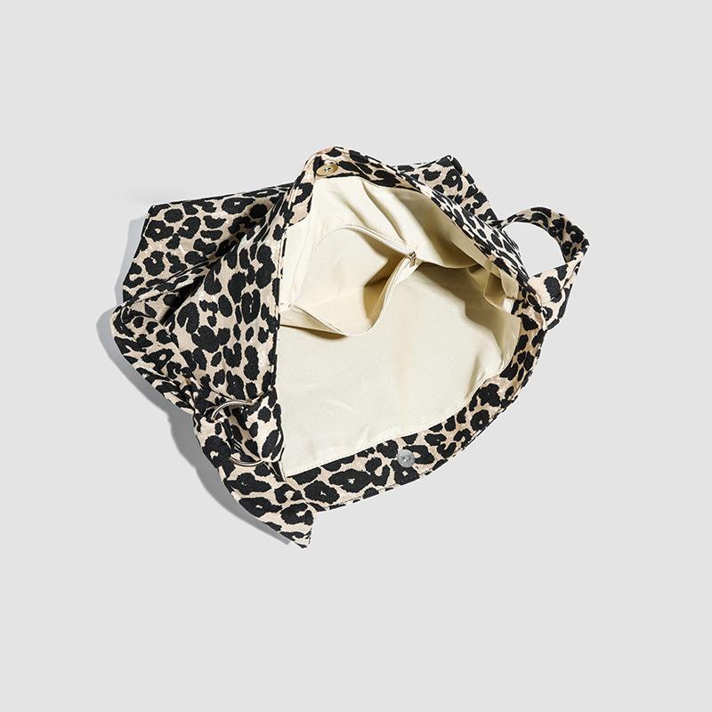 Høst- og vintermote Koreansk Ins-stil Leken leopardprint Dameveske En skulder Crossbody Tote Bag