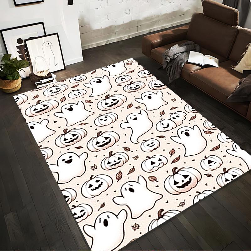 

Halloween Ghost and Pumpkin Pattern Carpet, Cute and Spooky Indoor Decor Suitable for use as an anti-slip for living room bedroom sofas 40x60cm( 15x23in )