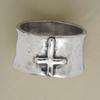 Silver Vintage Cross Wide Band Ring - Unisex Popular Jewelry 2024
