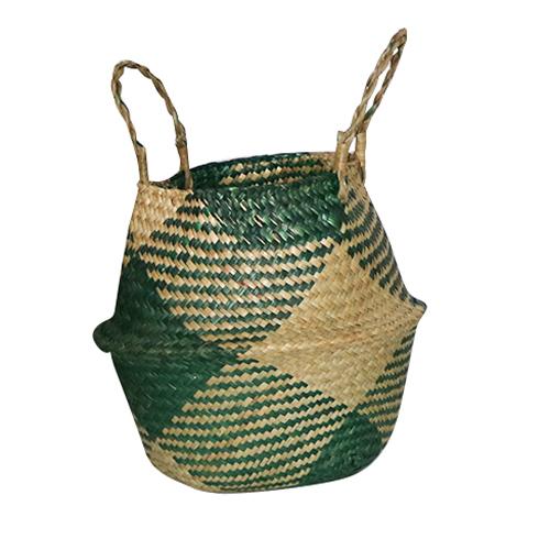 

Плетеная корзина-кашпо ручной работы, соломенная ротанговая корзина для хранения, цветочный горшок, настольный контейнер, кашпо из морской травы, украшение для дома и сада S