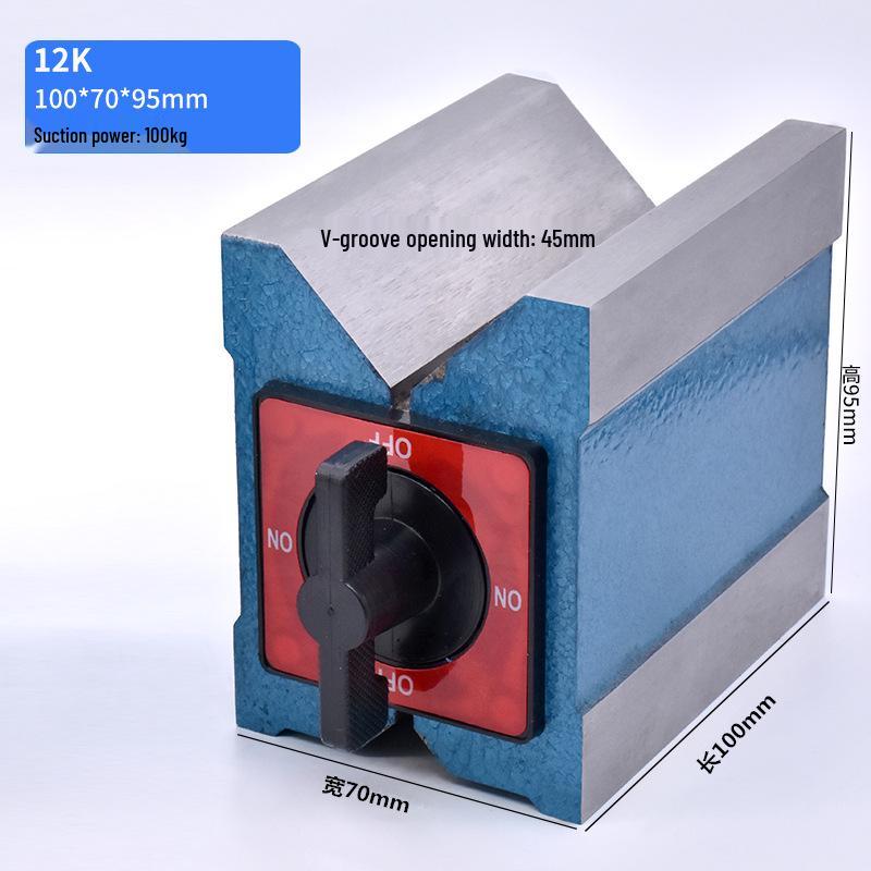 V-Shaped Magnetic Base Stand for Wire EDM, Strong Magnet with Triangular Design in Sizes 6T-12T