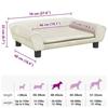 VidaXL Lit pour Chien, Canapé pour Animaux de Compagnie avec Cadre en Bois, Panier pour Chiots Maison Intérieur, Crème 172018