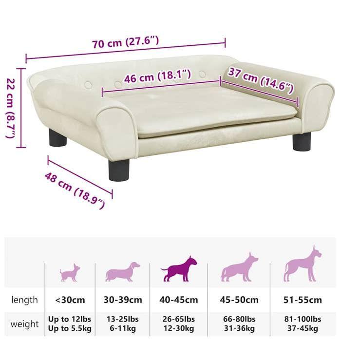 VidaXL Dog Bed, Pet Sofa with Wooden Frame, Basket for Puppies Indoor House, Cream 172018